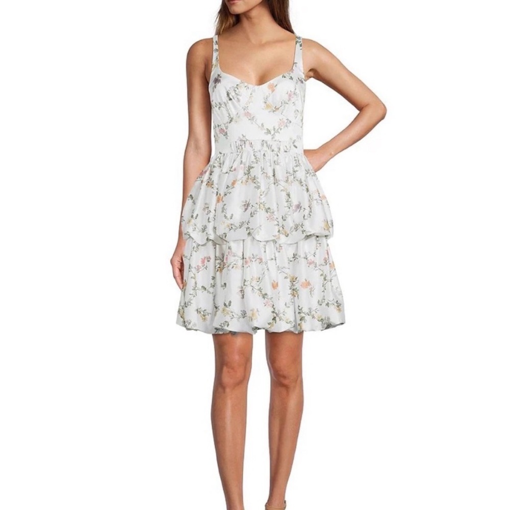 Antonio Melani Sabine Floral Print Sweetheart Neck Sleeveless Dress size 0 Hoco
